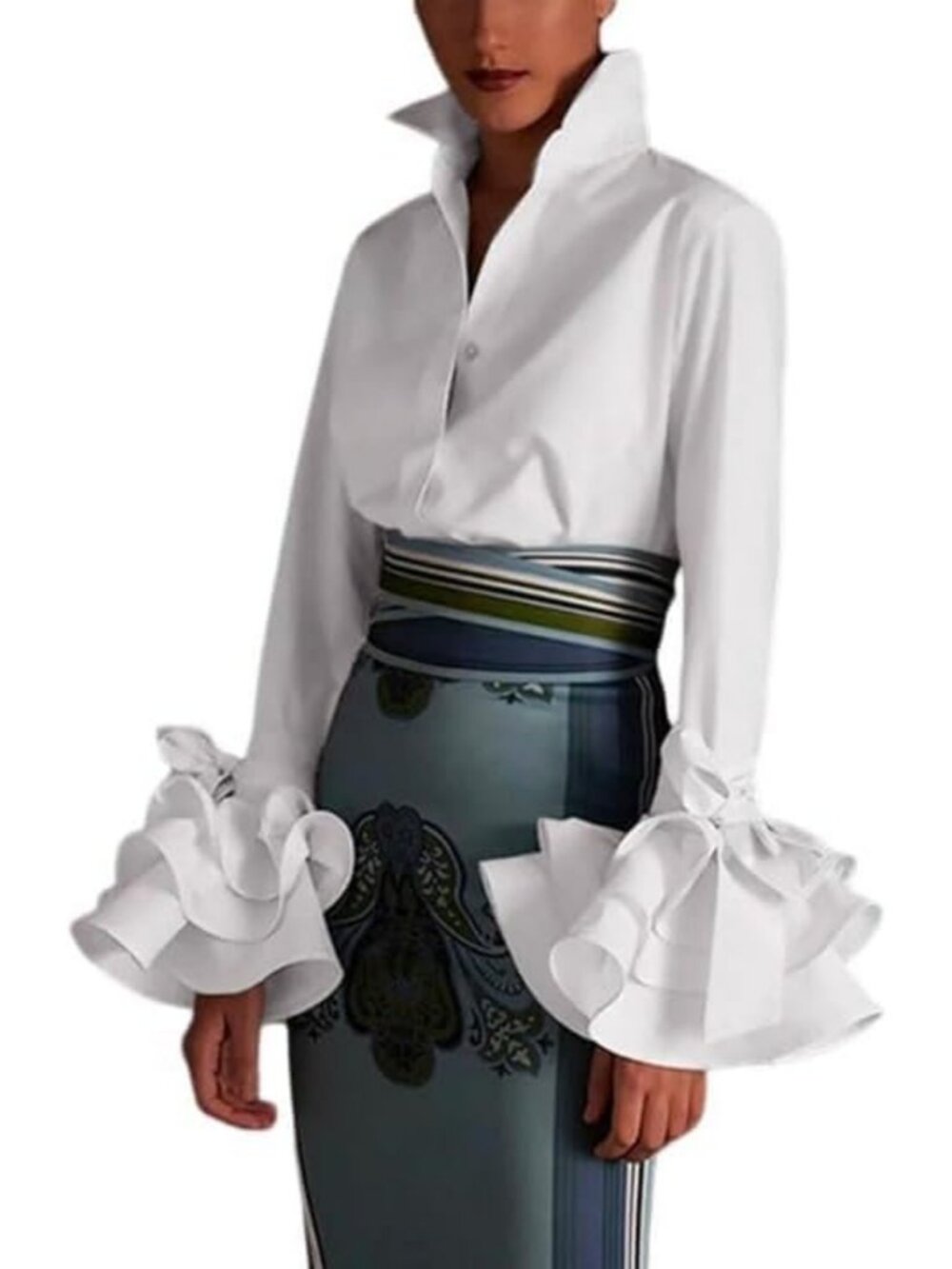 Chic Women's Long Sleeve Button Down Shirt - Solid Work Blouse for Office